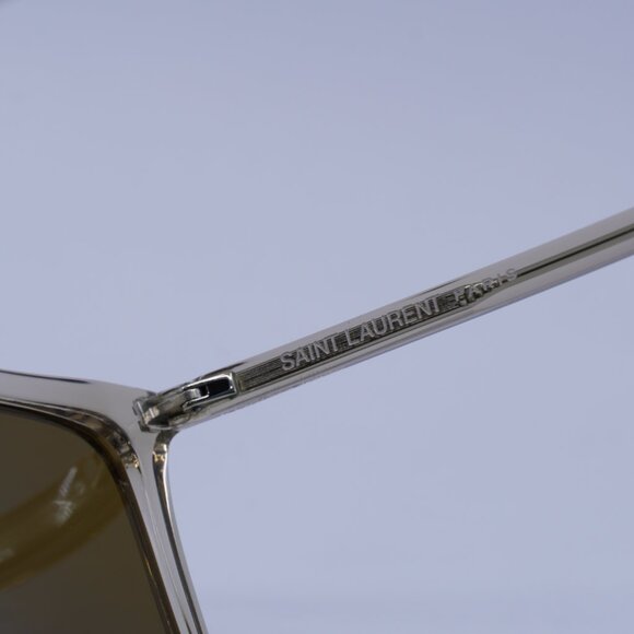 Saint Laurent SL474 005 Sunglasses Yellow Square Frame, Brown Lenses - Picture 9 of 11